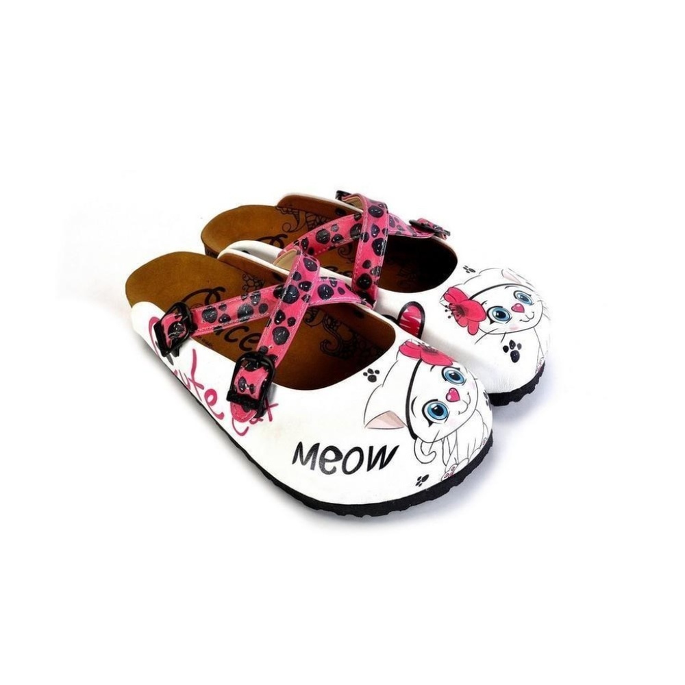 PINK AND BLACK PAW PATTERNED, WHITE AND PINK CUTE